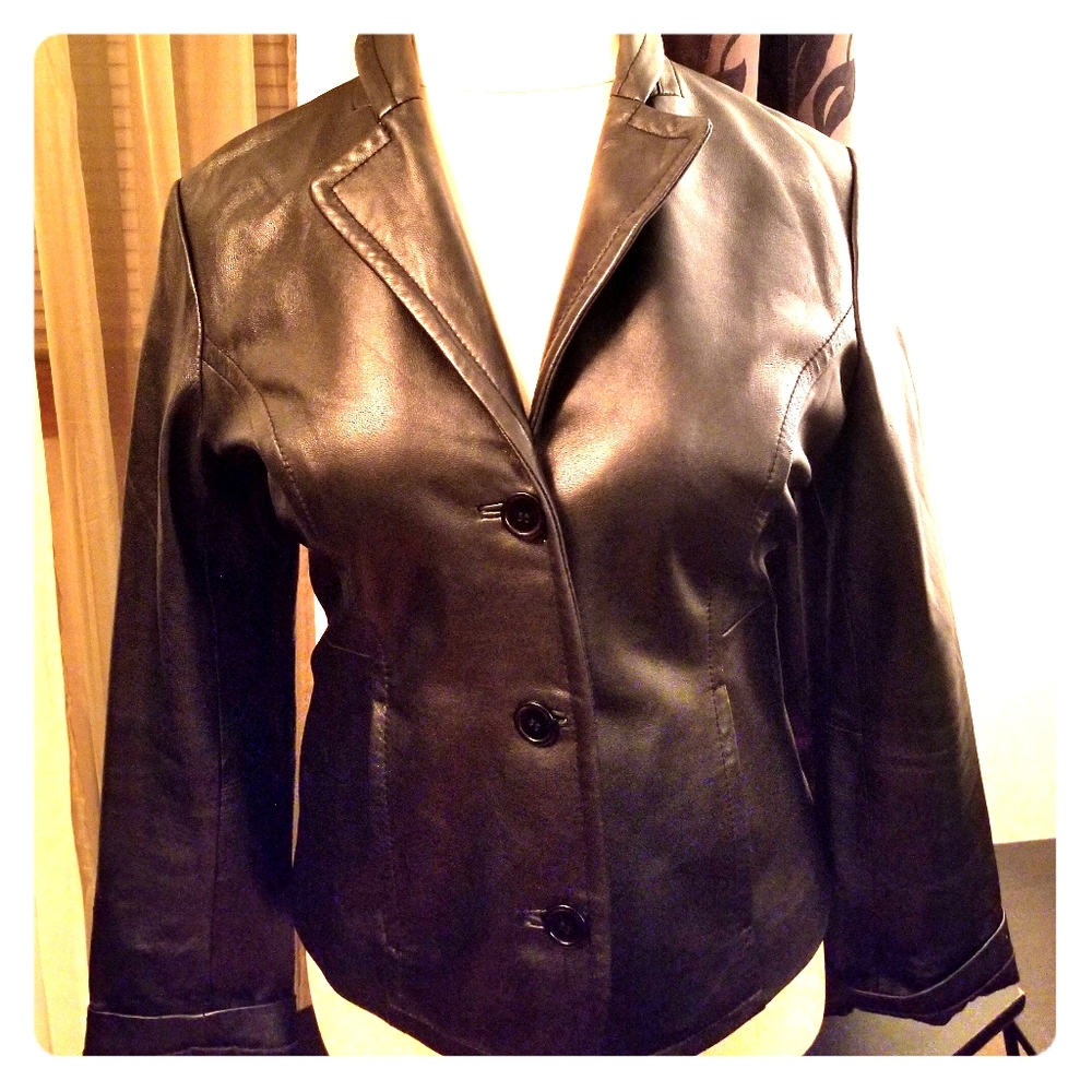 Nine West Leather Blazer